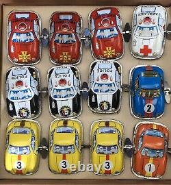 Full Set of 12 Wind up Tin Toy Mini Cars by DBS Germany in Box Collectors Toys