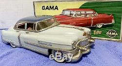 GAMA CADILLAC 300 FRICTION Tin Berlina Car LIGHT BLUE Germany 1950s BRAND NEW