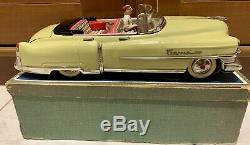 GAMA CADILLAC 350EA ELECTRIC Tin Convertible Car LIGHT YELLOW Germany 1950s