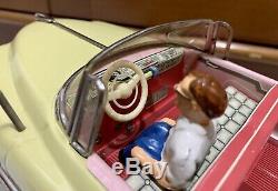 GAMA CADILLAC 350EA ELECTRIC Tin Convertible Car LIGHT YELLOW Germany 1950s