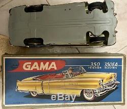 GAMA CADILLAC 350EA ELECTRIC Tin Convertible Car LIGHT YELLOW Germany 1950s