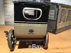 Germany 1930 Bing Wind Up Tin Toy Car & Garage Works Great Very Rare Makes Turns