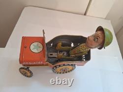 GI JOE Jouncing Jeep TIN TOY CAR CR5-4065 Atomic Brakes Supersonic Speed 1940s