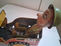 GI JOE Jouncing Jeep TIN TOY CAR CR5-4065 Atomic Brakes Supersonic Speed 1940s