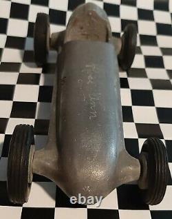 GIFT FROM WILBUR SHAW INDIANAPOLIS 500 toy RACE CAR to Rose Ann inscribed
