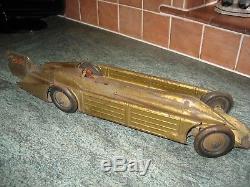 GUNTHERMANN GOLDEN ARROW LAND SPEED CAR 1929 CLOCKWORK GERMANY tinplate tin toy