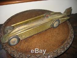 GUNTHERMANN GOLDEN ARROW LAND SPEED RECORD CAR TINPLATE CLOCKWORK GERMAN tin toy