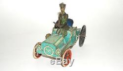 German Tin STOCK Automobile Car with Women Driver Clockwork Toy (DAKOTApaul)