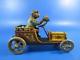 German Tinplate, Very Early, Monkey With Top Hat In Car, V. Rare, Original