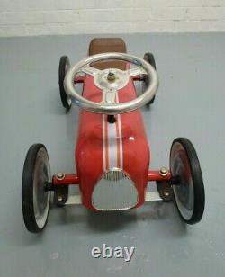 Gorgeous Vintage Red metal traditional toy sit on ride on classic racing car