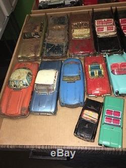 Graveyard Lot Of 52 Tin Litho Friction Cars Rare HTF Japan