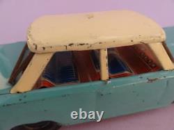 Greece Greek Tin Toy Car Friction Nikolaidis 1960 Blue-white Litho Seats &board