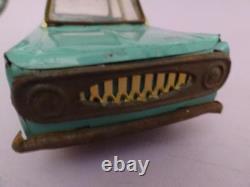 Greece Greek Tin Toy Car Friction Nikolaidis 1960 Blue-white Litho Seats &board