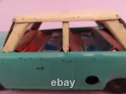 Greece Greek Tin Toy Car Friction Nikolaidis 1960 Blue-white Litho Seats &board