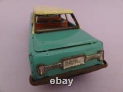 Greece Greek Tin Toy Car Friction Nikolaidis 1960 Blue-white Litho Seats &board