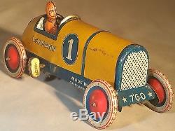 Grewar Lehmann Tin Clockwork Galop Race Car / Racer German Windup Toy