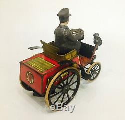 Gunthermann c 1900 tinplate toy wind up/clockwork horseless carriage auto, car