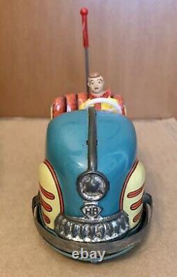 HOCH & BECKMANN BUMPER CAR Tin Litho Toy Autoscooter Track Wind-Up Anni 50