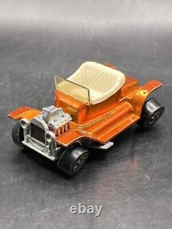 HOT WHEELS Redline Hot Heap Orange w Original Button Vintage Toy Car VTG