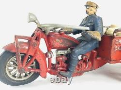HUBLEY INDIAN Cast Iron Crash Car Motorcycle with Original Sales Literature