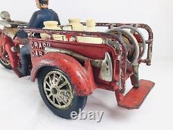 HUBLEY INDIAN Cast Iron Crash Car Motorcycle with Original Sales Literature