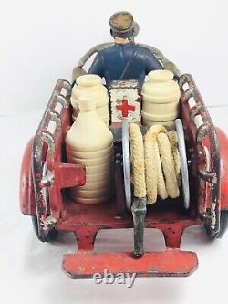 HUBLEY INDIAN Cast Iron Crash Car Motorcycle with Original Sales Literature