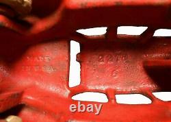 HUBLEY ZEPHYR VINT 1930'S RD/SLVR ENML PNTD CAST IRON TOY CAR WithWHT RUBBER TIRES