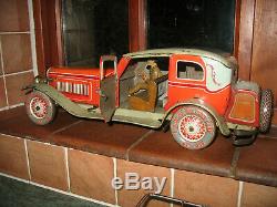 HUGE 48 cm TIPPCO LIMOUSINE CAR 1930's GERMANY ART DECO TINPLATE WIND UP TIN TOY