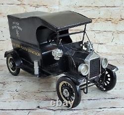 Handcrafted Retro Antique 1914 NY Police Department Car NEW YORK Black Color Art