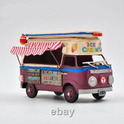 Handmade Blue/ Purple/ White Vintage Ice Cream Van Model Decorative Car
