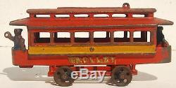 Harris cast iron train trolley car antique not Ives