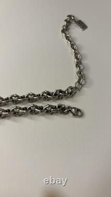Heavy Sterling Silver Designer Cable Link Chain with Spikes & Extension