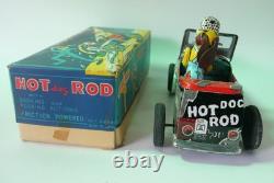 Hot Dog Rod Japan Friction Tin Toy Car Masuo Fine Toys Original Box c. 1960s