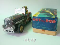 Hot Dog Rod Japan Friction Tin Toy Car Masuo Fine Toys Original Box c. 1960s