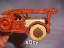 Hubley 1930s Nucar Transport car hauler cast iron toy 2 cars ALL ORIGINAL
