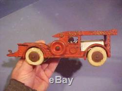 Hubley 1930s Nucar Transport car hauler cast iron toy 2 cars ALL ORIGINAL