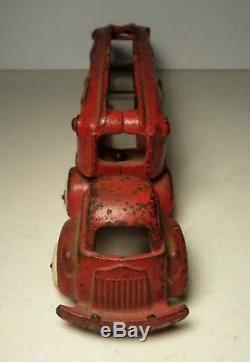 Hubley Cast Iron Red Car Auto / Carrier Transport Arcade