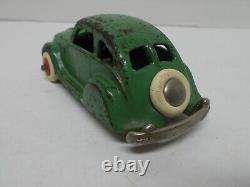 Hubley Take-Apart Car Chrysler Airflow 4½ Long, Rubber Tires with Wood Wheels