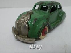 Hubley Take-Apart Car Chrysler Airflow 4½ Long, Rubber Tires with Wood Wheels