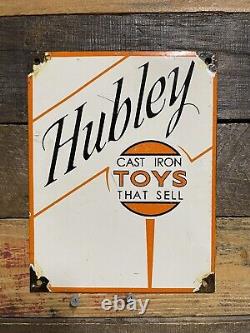 Hubley Vintage Cast Iron Toys Porcelain Sign Train Car Manufacturer Gas & Oil