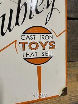 Hubley Vintage Cast Iron Toys Porcelain Sign Train Car Manufacturer Gas & Oil