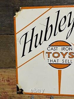 Hubley Vintage Cast Iron Toys Porcelain Sign Train Car Manufacturer Gas & Oil