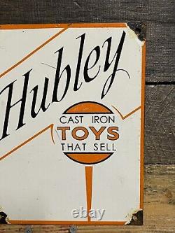 Hubley Vintage Cast Iron Toys Porcelain Sign Train Car Manufacturer Gas & Oil