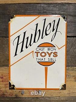 Hubley Vintage Cast Iron Toys Porcelain Sign Train Car Manufacturer Gas & Oil