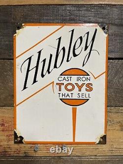 Hubley Vintage Cast Iron Toys Porcelain Sign Train Car Manufacturer Gas & Oil