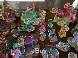 Huge 128 pc Vintage Polly Pocket Bluebird Toys Lot Houses Compacts Cars Figures