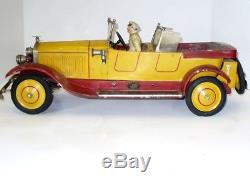 Huge 20 Inch Jep Hispano-suiza Open Touring Car Tin Windup 1920's