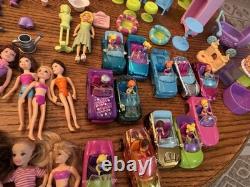 Huge Lot of Vintage 2000s Polly Pocket Cars Dolls Figures Accessories See Pics