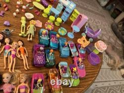 Huge Lot of Vintage 2000s Polly Pocket Cars Dolls Figures Accessories See Pics