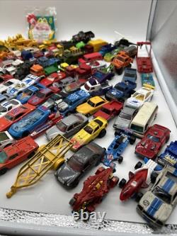 Huge Vtg Lot Of 102 Toy Cars Matchbox Hot Wheels & Others 60's 70's 80's & 90's